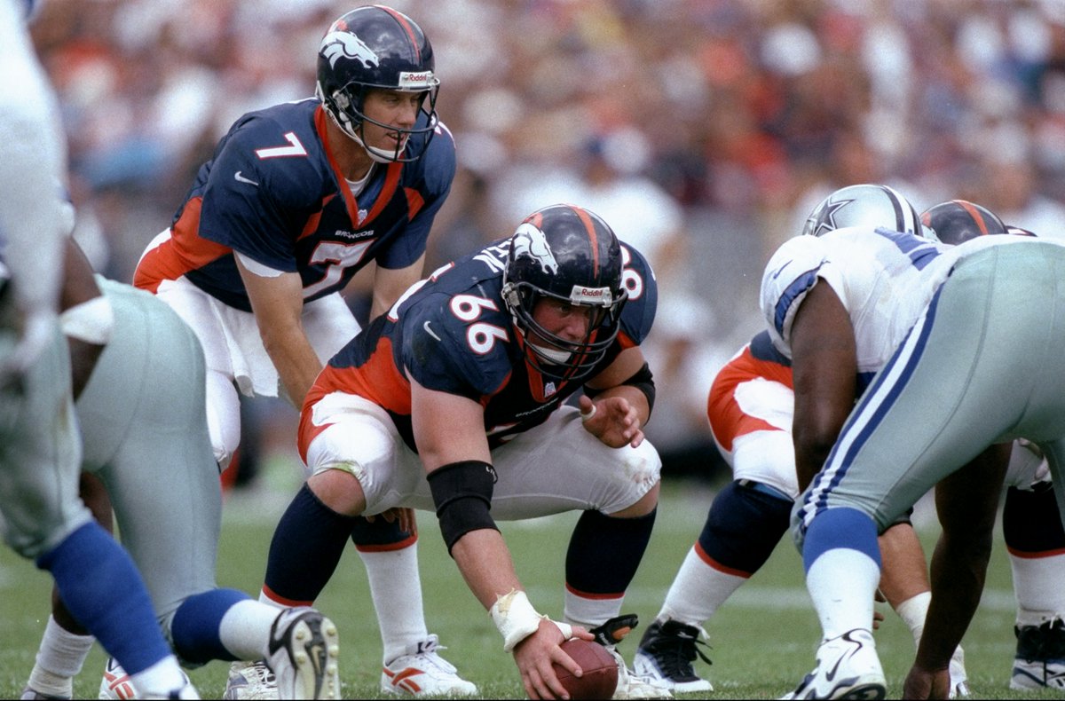 C Tom Nalen Starting center for 2x run-dominant SB champ In 12 full seasons as Broncos starting center, Denver had a 1,000-yard back in 11 of them Blocked for 6 different 1,000-yard backs including HOFer and 2k man Terrell Davis 2x 1st team All Pro, 5x Pro Bowl