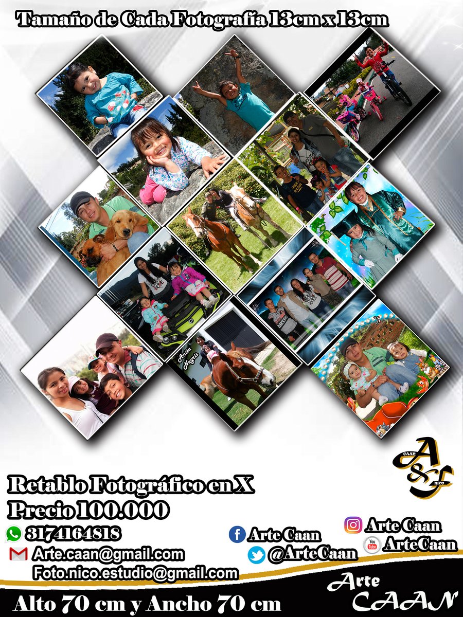 sanchez8966's tweet photo. “Multiretablos Fotográficos” ARTE CAAN &amp; FOTO NICO

Hermosas Multiretablos Fotográfico personalizado tamaño de las fotografías $100.000, Informes en el número 3214273253, fabricante Mauricio Sánchez de ARTE CAAN &amp; FOTO NICO. https://t.co/Y4pFAcynN7