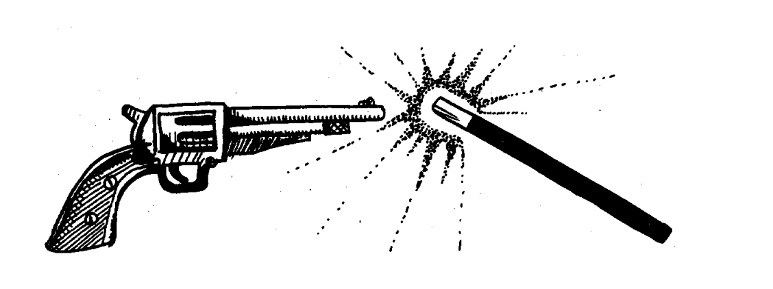 Would seriously consider that gun vs. magic wand illustration for a tattoo