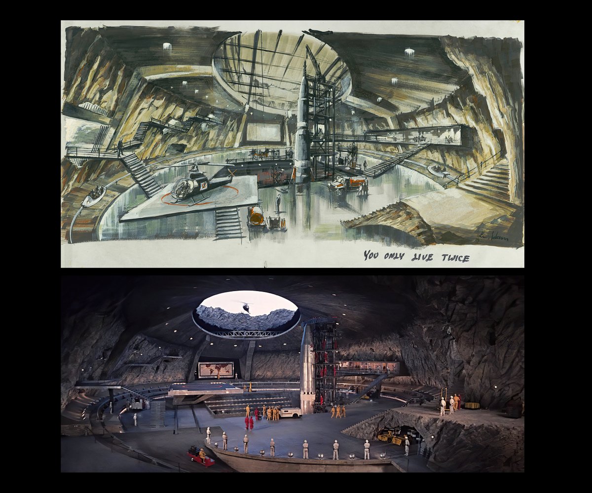 Vashi Nedomansky Ace You Only Live Twice 1967 Sir Ken Adam Created The Largest Set Ever At Pinewood Studios He Drafted 379 Conceptual Drawings Before Finalizing It The Volcano Crater