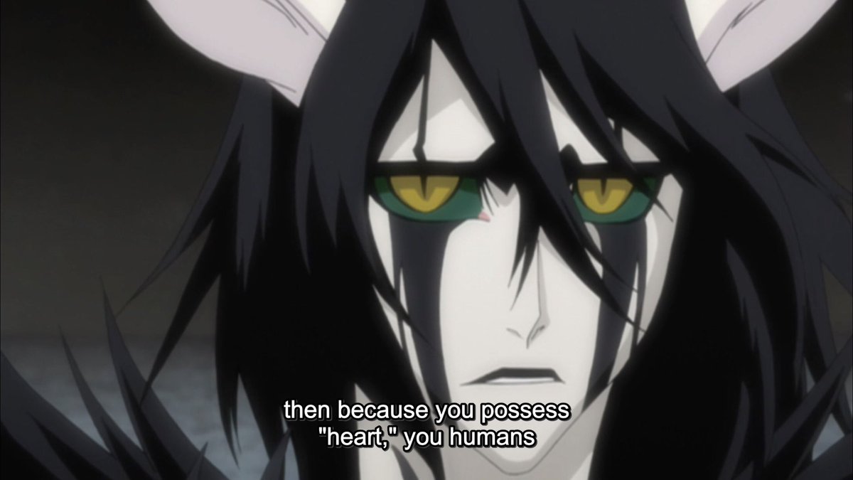Ulquiorra faults the human notion of a heart as to why a human would meaninglessly suffer to such an extent. The rational thing would be to accept death when it firmly grasps you; Not to flail in its hand like a captured bug.