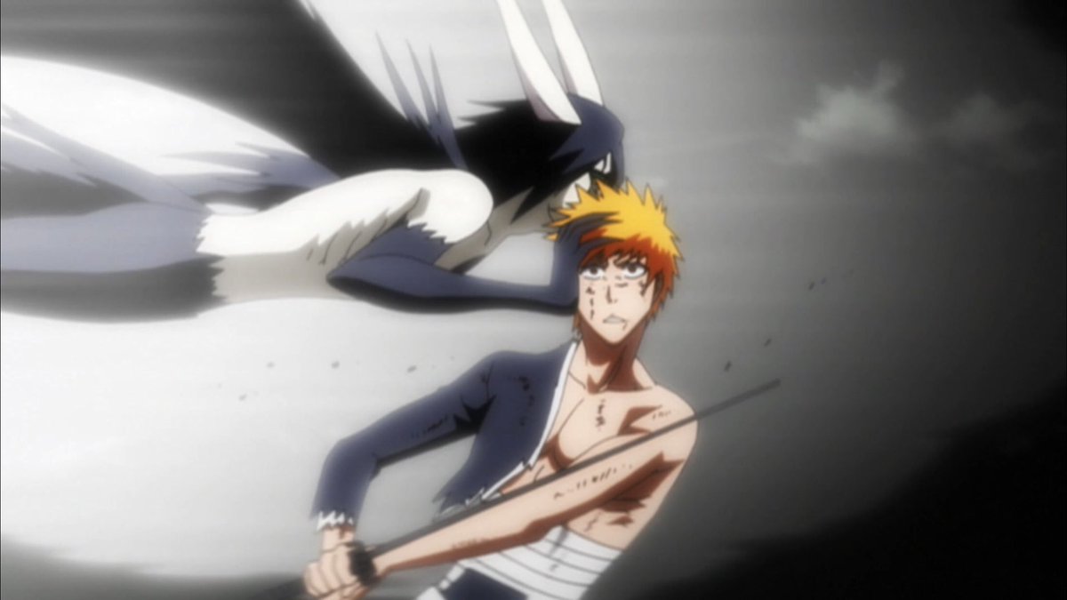 Determined to validate his nihilistic views, the 4th Espada returns to his tried and true method of demolishing his target to an excruciating degree with effortless grace. Despite his training, Ichigo isn’t remotely capable of fighting back against the pure ideal Arrancar.