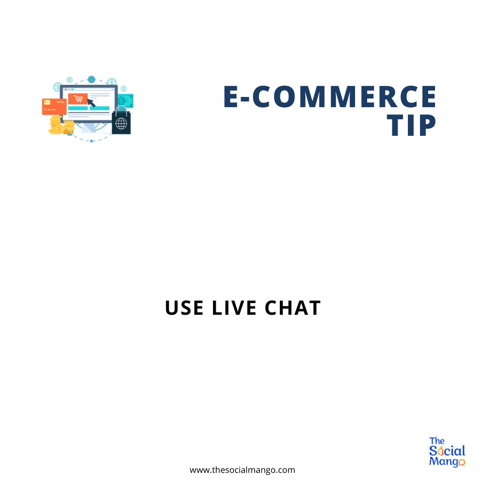 TheSocialMango's tweet photo. Using live chat is a method that helps your potential customers make a decision faster. 
 
#TheSocialMango #MangoTalks #Ecommerce #EcommerceTip https://t.co/gjmpJ3bf33