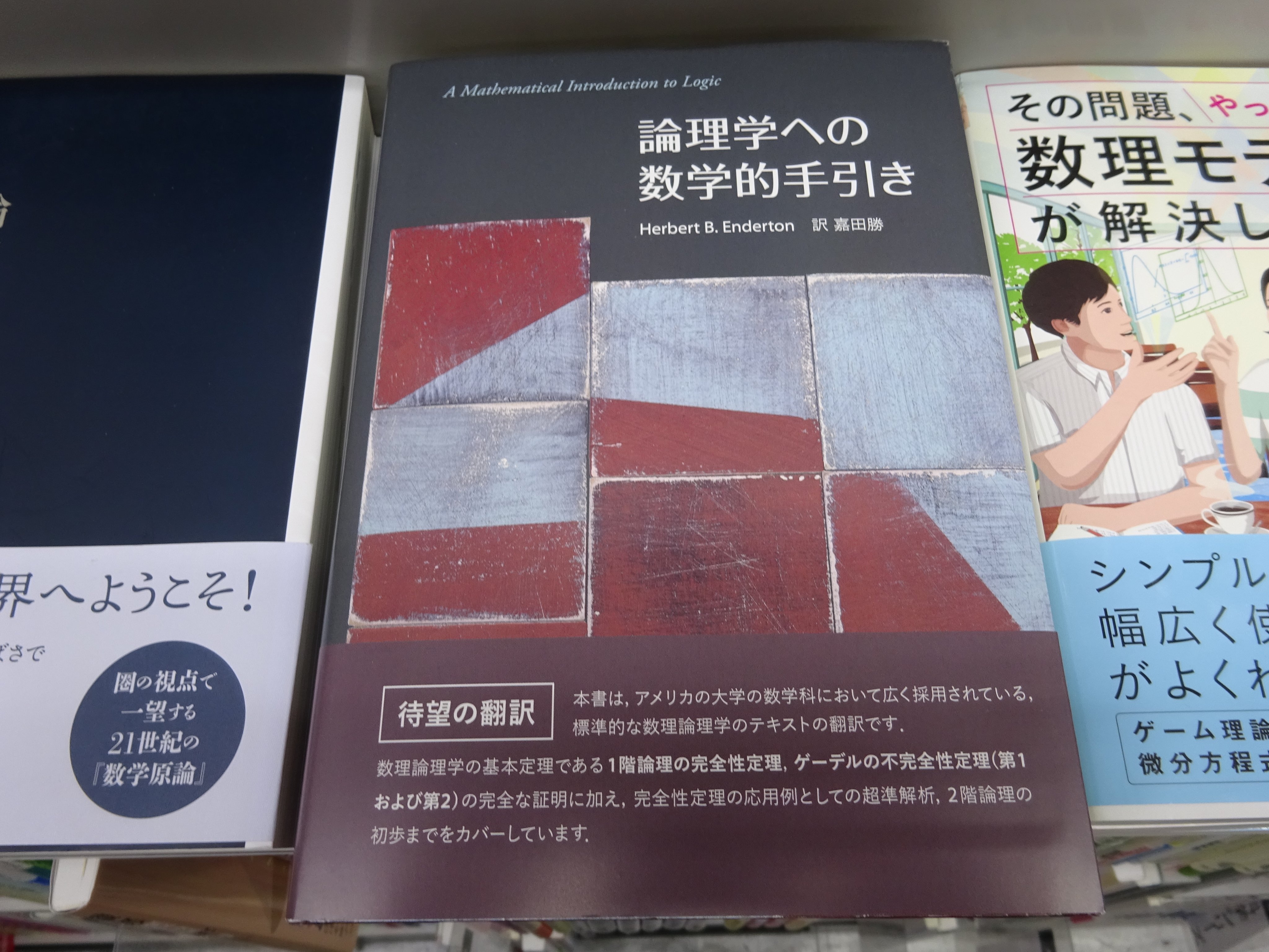 تويتر 精文館書店 本店3ｆ على تويتر 嘉田勝 訳 論理学への数学的手引き 1月と7月 入荷しました アメリカの大学の数学科において広く採用されている 標準的な数理論理学のテキスト 数理論理学の基本定理である1階論理の完全性定理 ゲーデルの不完全性