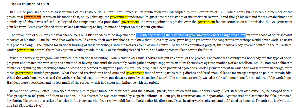 There was "state socialists" , such as Louis Blanc.Again who ones like Proudhon did NOT like at all.
