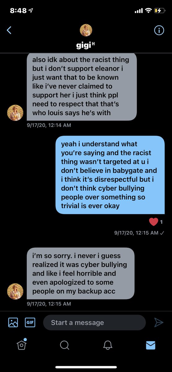 here are screenshots between me and  @suninstyles discussing the bbgate gc and racism situations