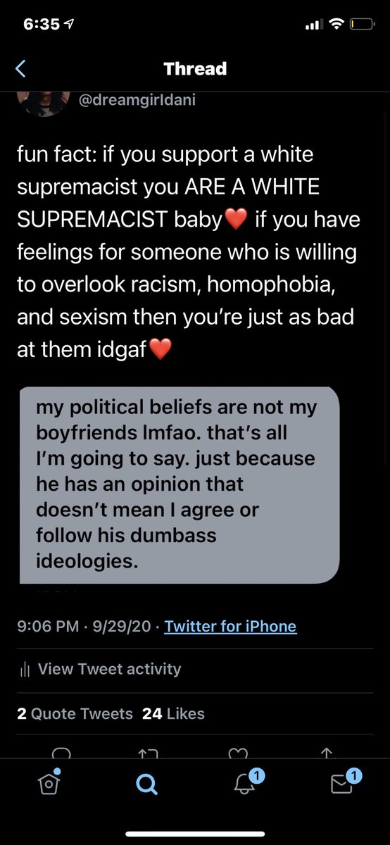 this is my tweet about em and a dm i received from her about the situation before she blocked me