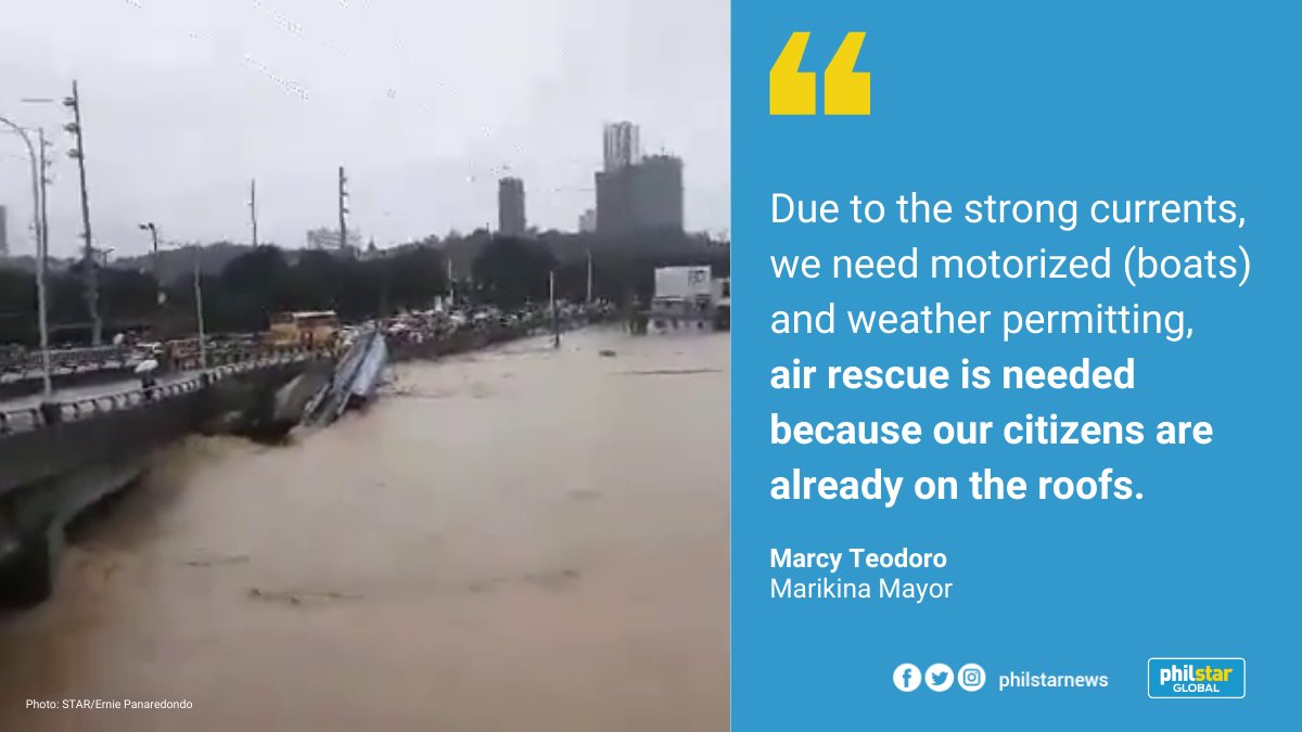 The Marikina City mayor said they have already evacuated 5,000 families but around 40,000 households are either fully or partially submerged in water due to rain from #UlyssesPH 

Full story here: philstar.com/headlines/2020…