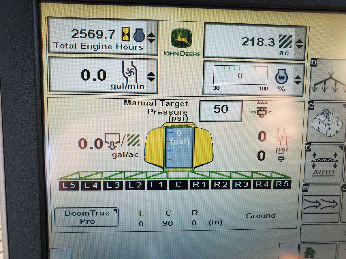 AWApp1's tweet image. 2016 R4045 Sprayer for sale. 120&apos; stainless boom, 15&quot; spacing, boomtrac, hi flow pump, dual flow meter, auto solution control, front fill, premium cab.