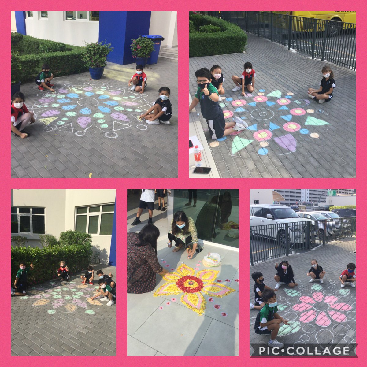 WPS_Year2's tweet image. Wow, 2F were so lucky to create some rangoli patterns. With the help of our amazing PTA, we used colourful chalk to design the beautiful patterns in celebration of Diwali! 🎨 #WPSCommunity #WPSDiwali  @WPS_Dubai
