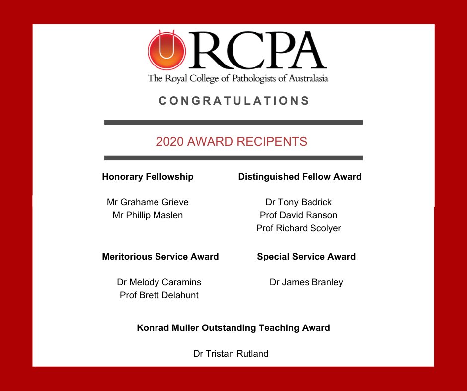 The Royal College of Pathologists of Australasia (@pathologyrcpa) on Twitter photo We acknowledge the hard work and professional achievements of our 2020 award recipients & look forward seeing all 2019 & 2020 award recipients at #PathUpdate2021 <a href="/ICCSyd/">ICC Sydney</a> #RCPA We acknowledge the hard work and professional achievements of our 2020 award recipients & look forward seeing all 2019 & 2020 award recipients at #PathUpdate2021 <a href="/ICCSyd/">ICC Sydney</a> #RCPA