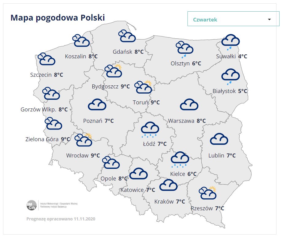 IMGWmeteo's tweet photo. Dziś znowu dużo chmur i miejscami opady mżawki. 🌦️
Rano lokalnie mgła, ograniczająca widzialność do 200 m. ☁️Temperatura maksymalna od 4°C na północnym wschodzie do 9°C na zachodzie. 🌡️
Wiatr słaby, nad morzem umiarkowany, z kierunków południowych. 💨

#IMGW #meteo #prognoza https://t.co/i26vy8XtLH