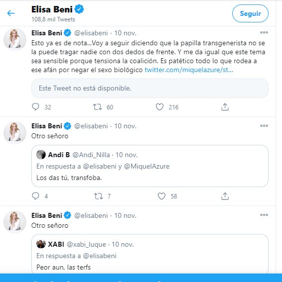 ParaMicroBio's tweet photo. Por si alguien tiene duda de las ideas #Transfobas de la susodicha " #feminista " Elisa Beni.
Que deje de hablar de biología si no tiene ni idea de lo que habla. Basta ya.
El Carnet de mujer lo reparte Elisa Beni https://t.co/JPUQEqvw9f
