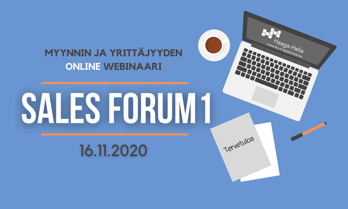 Vielä ehtii osallistua! Nimittäin huomenna <a href="/HAAGAHELIAamk/">Haaga-Helia AMK</a> myynnin ja yrittäjyyden webinaari klo 9.00! 🙌🏼 Tapahtuma täällä: bit.ly/35l62UI