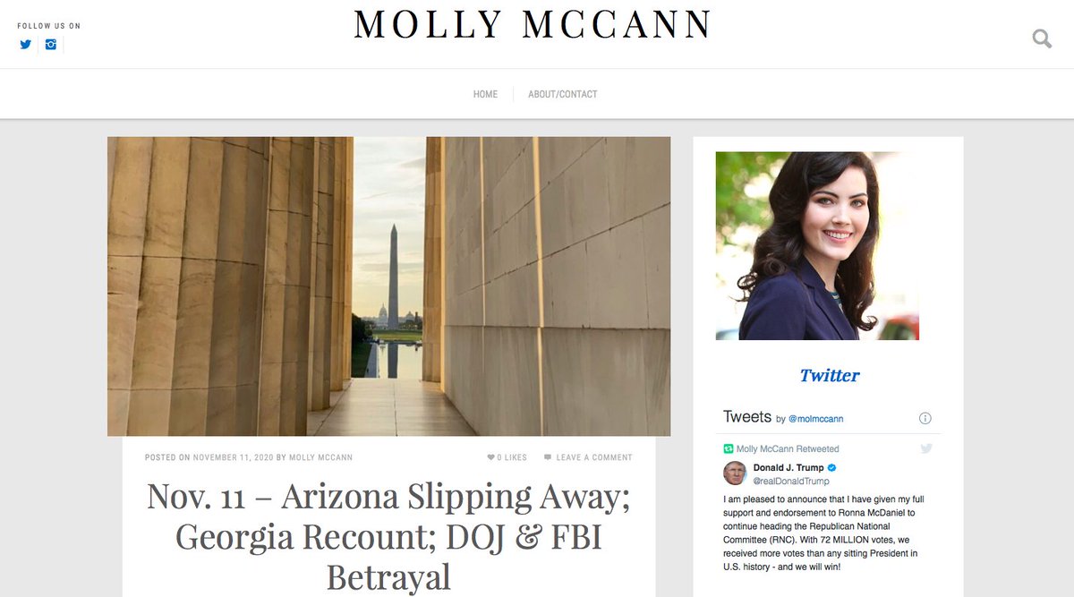 molmccann's tweet image. My Nov. 11 Election Update. Arizona Slipping Away; Georgia Recount/Audit; FBI &amp;amp; DOJ Betrayal. 

mollymccann.com/arizona-slippi…