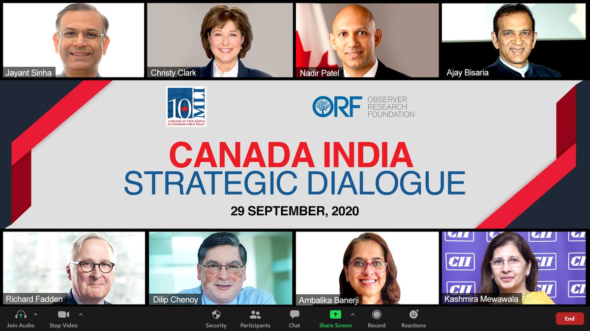 In September, MLI and ORF organised their first Canada India Strategic Forum, a joint initiative supported by the Canadian and Indian governments:  https://bit.ly/38yTaMX 