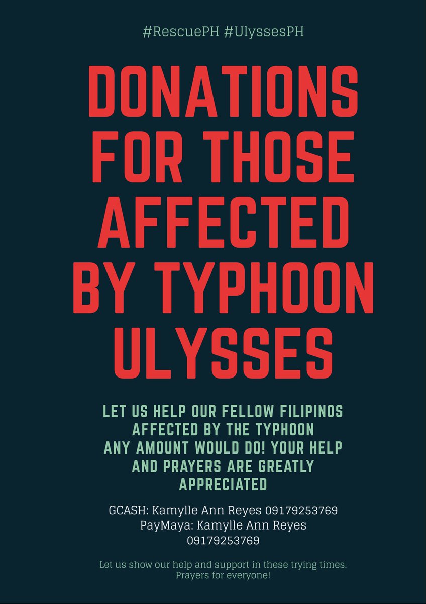 myllereyes's tweet photo. CALL FOR HELP AND DONATIONS!

This is our small way to help our fellow citizens who are greatly in need of any form of help especially those who are stranded in their homes &amp; families who are in evacuation centers. ANY AMOUNT WOULD DO. #RescuePH #UlyssesPH https://t.co/Vsp0AWjGyU