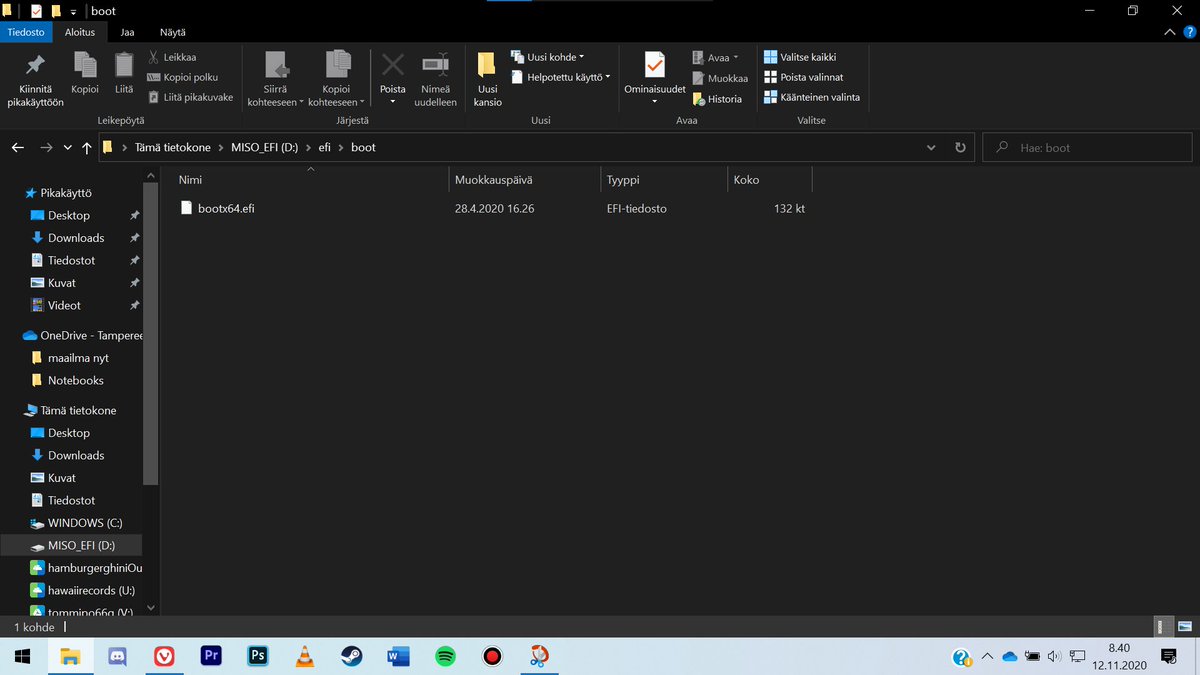 hamburgerghini's tweet photo. @christitustech I tried to create manjaro bootable usb, but there's only this efi file in my drive. I can't boot it. What went wrong? https://t.co/wBBYTFkeXo