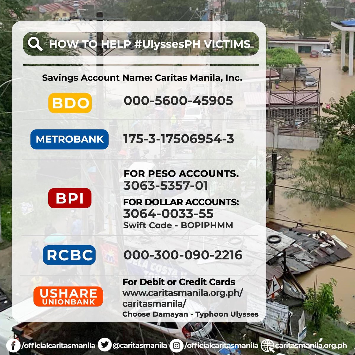 katolikongpinoy's tweet image. CARITAS MANILA OPLAN DAMAYAN. Narito po ang mga detalye para sa mga nagnanais tumulong. #UlyssesPH  #HelpPH