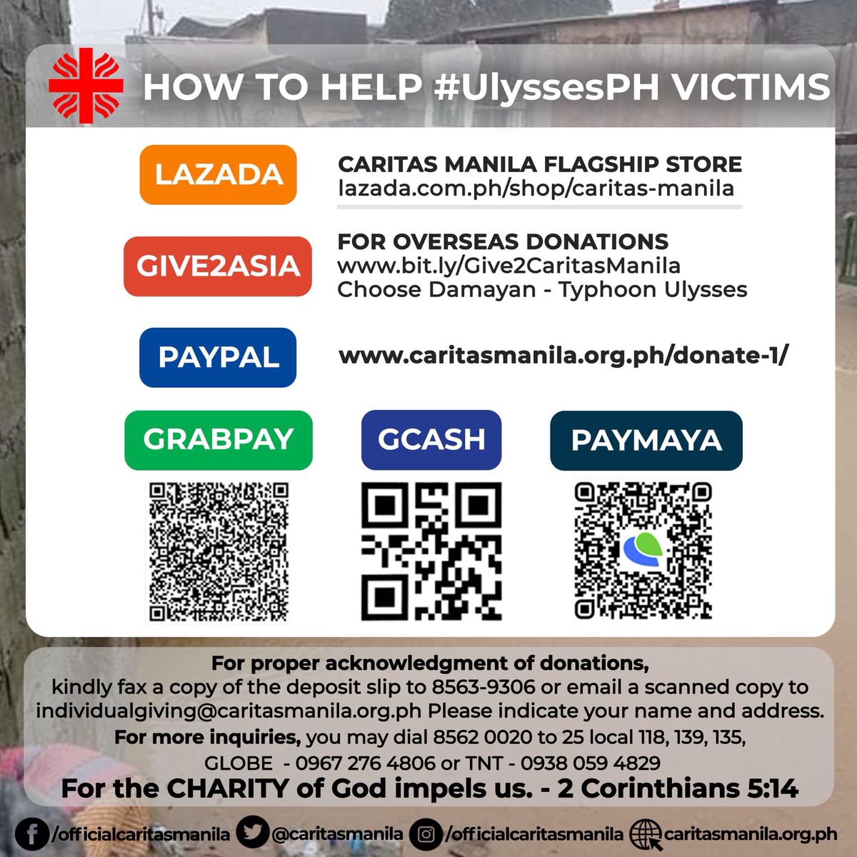katolikongpinoy's tweet image. CARITAS MANILA OPLAN DAMAYAN. Narito po ang mga detalye para sa mga nagnanais tumulong. #UlyssesPH  #HelpPH