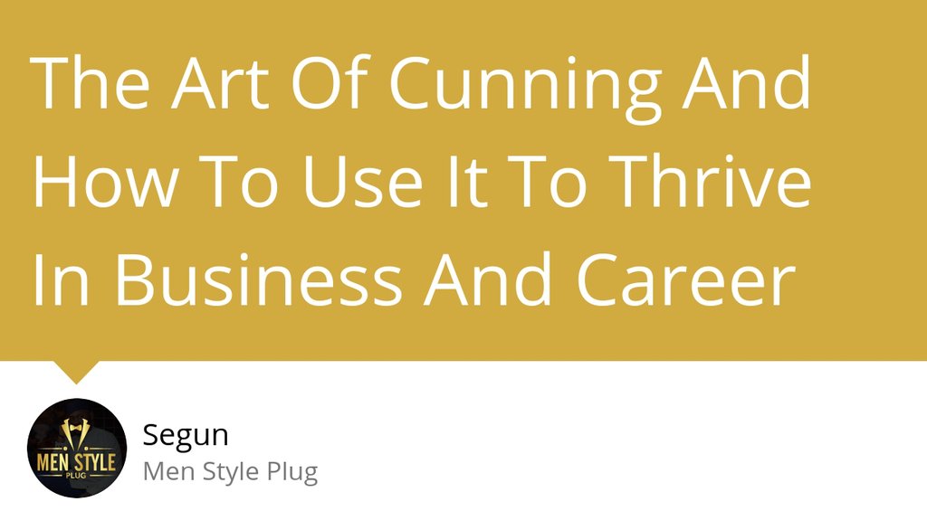 Dissect the personal qualities and components of the strategy employed by cunning people you meet.

Read more 👉 bit.ly/3oYdddy

#CareerPerson #ThriveInBusiness #BusinessAndCareer