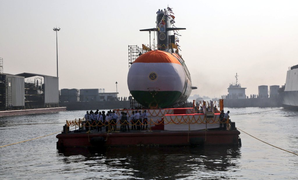Loading Raksha Vc The 5th of #IndianNavy's Kalvari Class submarines (Project 75) launched ...