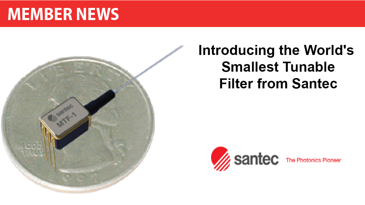 EPIC_photonics's tweet photo. MEMBER NEWS: Santec introduces the world's smallest tunable filter! Designed for integration into CFP2-ACO & CFP2-DCO transceivers and low power hand-held applications. Learn more @ https://t.co/4DGoBmStEQ
#EPICmembernews #photonics #components #tunablefilter #santeccorporation https://t.co/gJfurExDaR