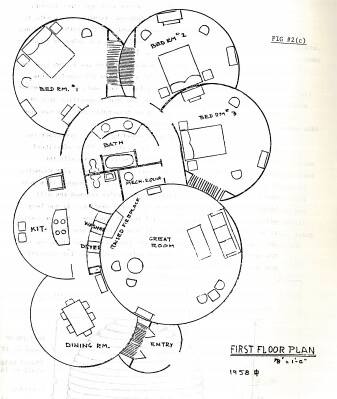 I spent hours drawing circles on a page with a protractor and a compass creating a layout for the house I wanted. It was the first time I also did financial calculations: the cost of the house based on the square foot estimate. Not my drawing but you get it 6/12