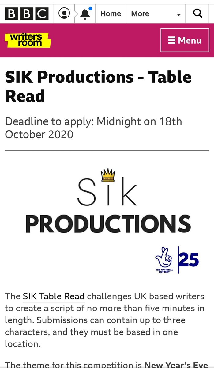 _karenwhyte's tweet photo. Very excited to announce that my piece 'Spaced Out' has been selected as one of the winners of the Table Read Writers Challenge with Sik Productions! @ScriptisKing #NationalLottery25 #SIKscriptchallenge2020
@bbcwritersroom https://t.co/6YAyZB2xMx