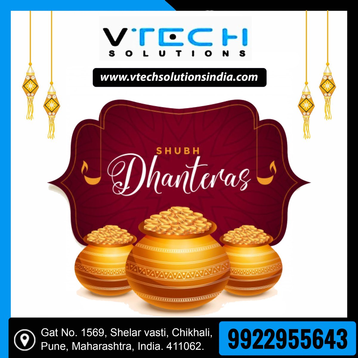 SolutionsVtech's tweet image. May this Dhanteras Light up new dreams, fresh hopes, undiscovered avenues, different perspectives, everything bright. Happy Dhanteras.