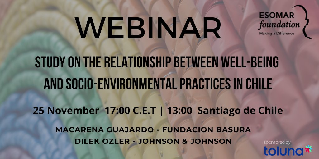 ESOFound's tweet photo. On the 25th of November we'll discuss a study on the relationship between well-being and socio-environmental practices in municipalities of Chile with Macarena Guajardo and Dilek Ozler.

Register here!

https://t.co/XUl0ZS84D6 

#mrx #marketresearch #NGO https://t.co/l0mEbu87eL