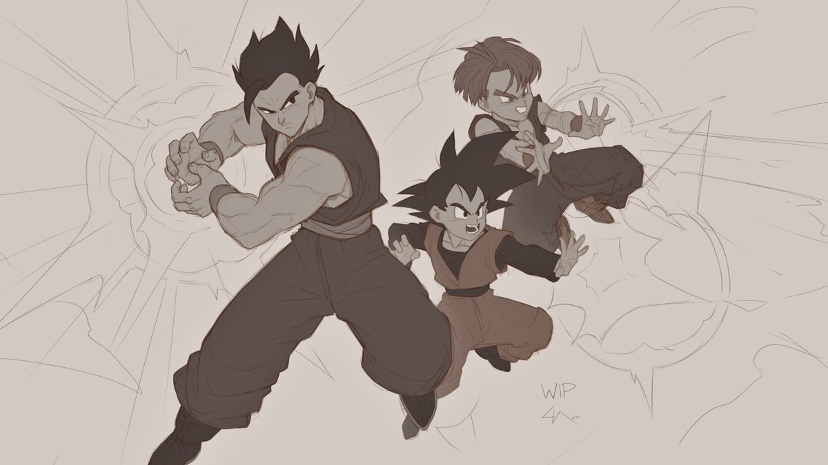 lia_draws's tweet photo. Here's some for fun work in progress!  #DragonBall #DragonBallZ #Gohan #Goten #Trunks https://t.co/tj5x7mphul