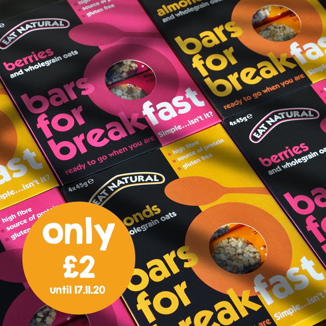 Our *bars for breakfast* boxes are just ££2 at <a href="/sainsburys/">Sainsbury's</a> until 17.11.20 #eatnatural #breakfastbars #breakfastonthego