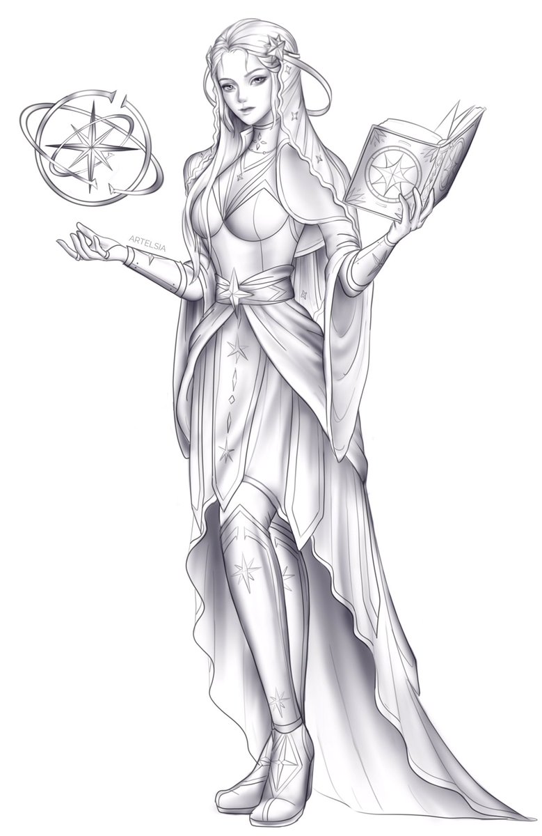 artelsia's tweet photo. Stellar Priestess concept wip 🖊 https://t.co/8TVKxCFQGa