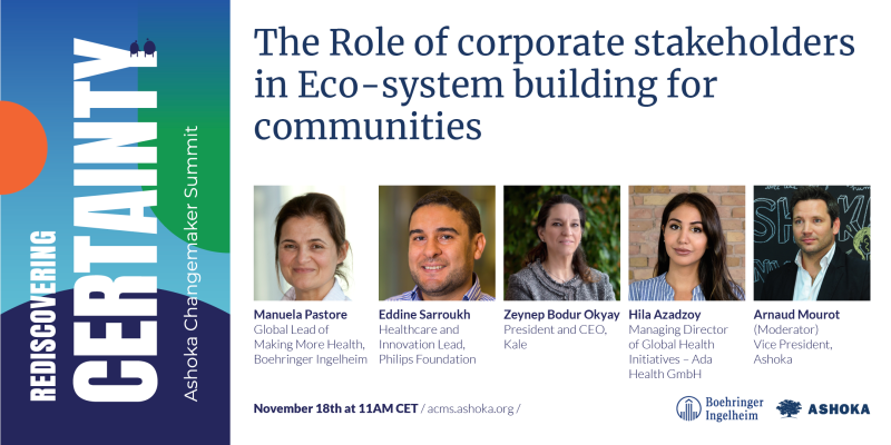 What is the role of corporates in collaborative impact? Join us at the <a href="/Ashoka/">Ashoka</a> #ChangemakerSummit on 18 November 11-12AM CET to discuss the role of companies in eco-systems and collaborative impact.💜Register with full community access: ashoka.org/en-us/event/as…