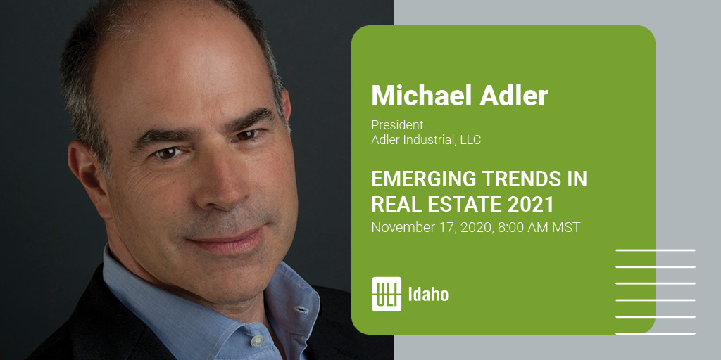 Adler Industrial is the dominant industrial owner and developer in Boise. As the industrial sector booms, hear what Michael Adler sees in store for '21: ow.ly/ftpA50Ced89

TY to sponsor <a href="/Andersen_Const/">AndersenConstruction</a> 
#uliidaho #emergingtrends #realestateinvestment #industrialrealestate