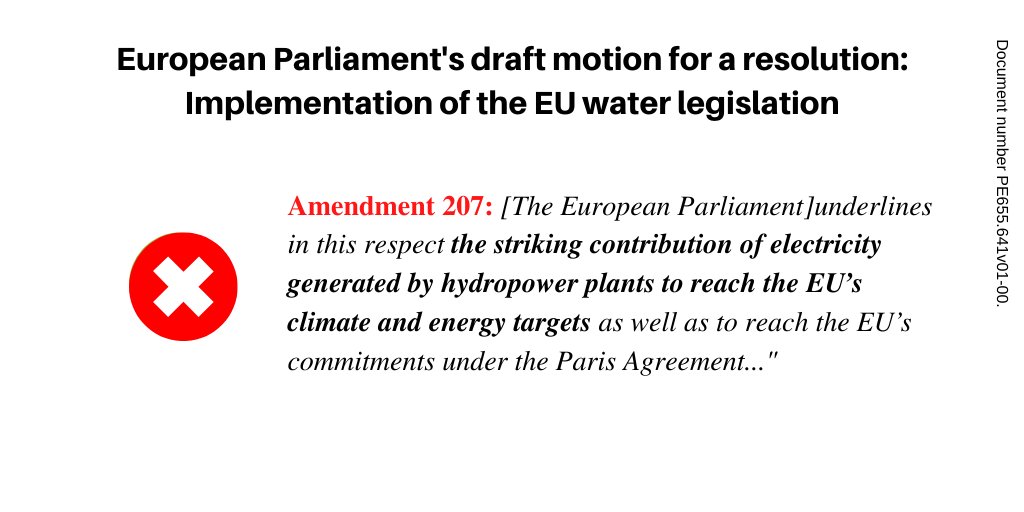 WWFEU's tweet photo. New hydropower plants in Europe are set to trigger fresh troubles for our river ecosystems. 

Some MEPs are supporting hydropower in #EPresolution on the WFD claiming it will help the EU reach its climate and energy targets... https://t.co/OzuYn0Z5Y0