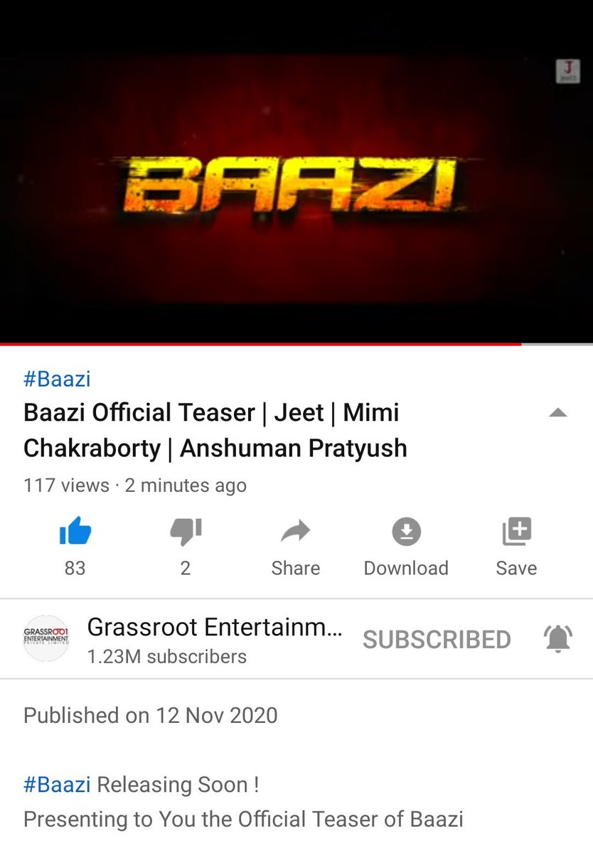 DipanDutta20's tweet photo. Baazi teaser out now ❤
Khub valo lege6e teaser ta just awesome ❤❤
Excited ami khub 🤩 Baazi trailer and movie ta dekhar jonno 🤩🥰😘
@jeet30 @mimichakraborty ❤
@GRASSROOTENT ❤
@JeetzFilmworks ❤ https://t.co/Urjj87bY0r