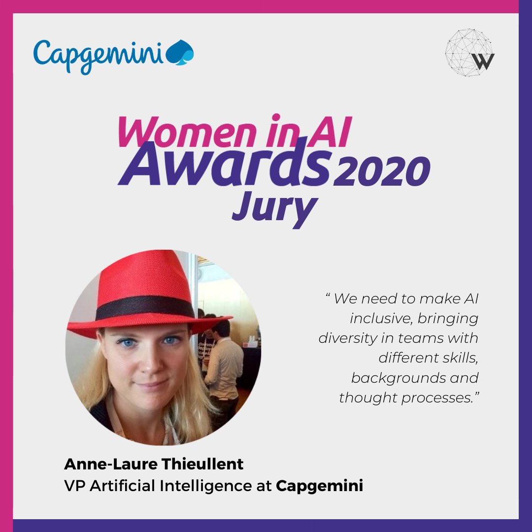VP Artificial Intelligence at <a href="/Capgemini/">Capgemini</a> 💛<a href="/ALThieullent/">AnneLaure Thieullent</a> shares insights on how to approach better scenarios for AI projects through team diversity!
This 16/11 join us for the ceremony of the WAI Awards 2020 at #FranceIsAI 

➡️bit.ly/3nbTXar

<a href="/Capgemini/">Capgemini</a> 

#WAICapgemini