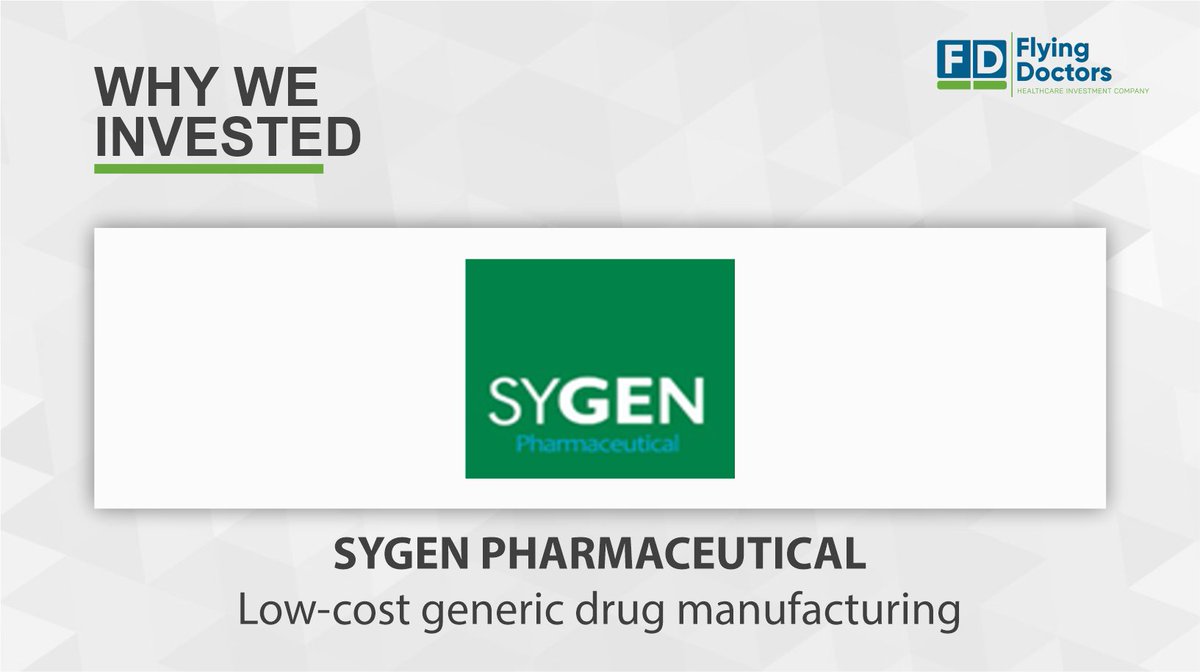 Sygen Pharmaceutical is a strong Nigerian brand that offers Low-cost generic drugs to the people that need it the most. 
Learn more about why we invested in Sygen Pharmaceuticals here: bit.ly/3nf5GFq

#drugmanufacturing #healthcare #FDHIC