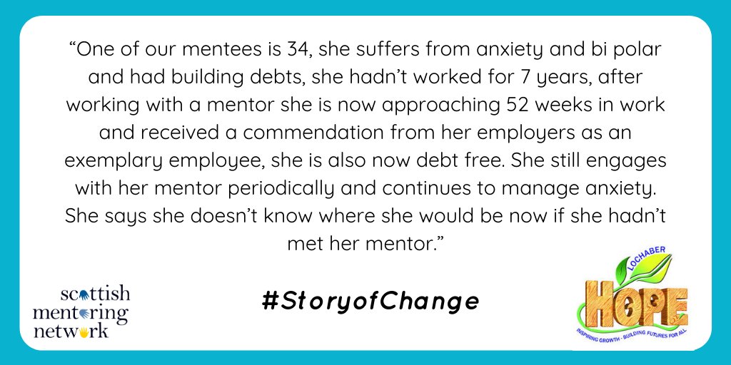 ScotMentoring's tweet image. This lunchtime, our #StoryOfChange comes from our members @LochaberHope - a really great example of how #MentoringWorks to help people achieve their goals! 

#GoingForGoals