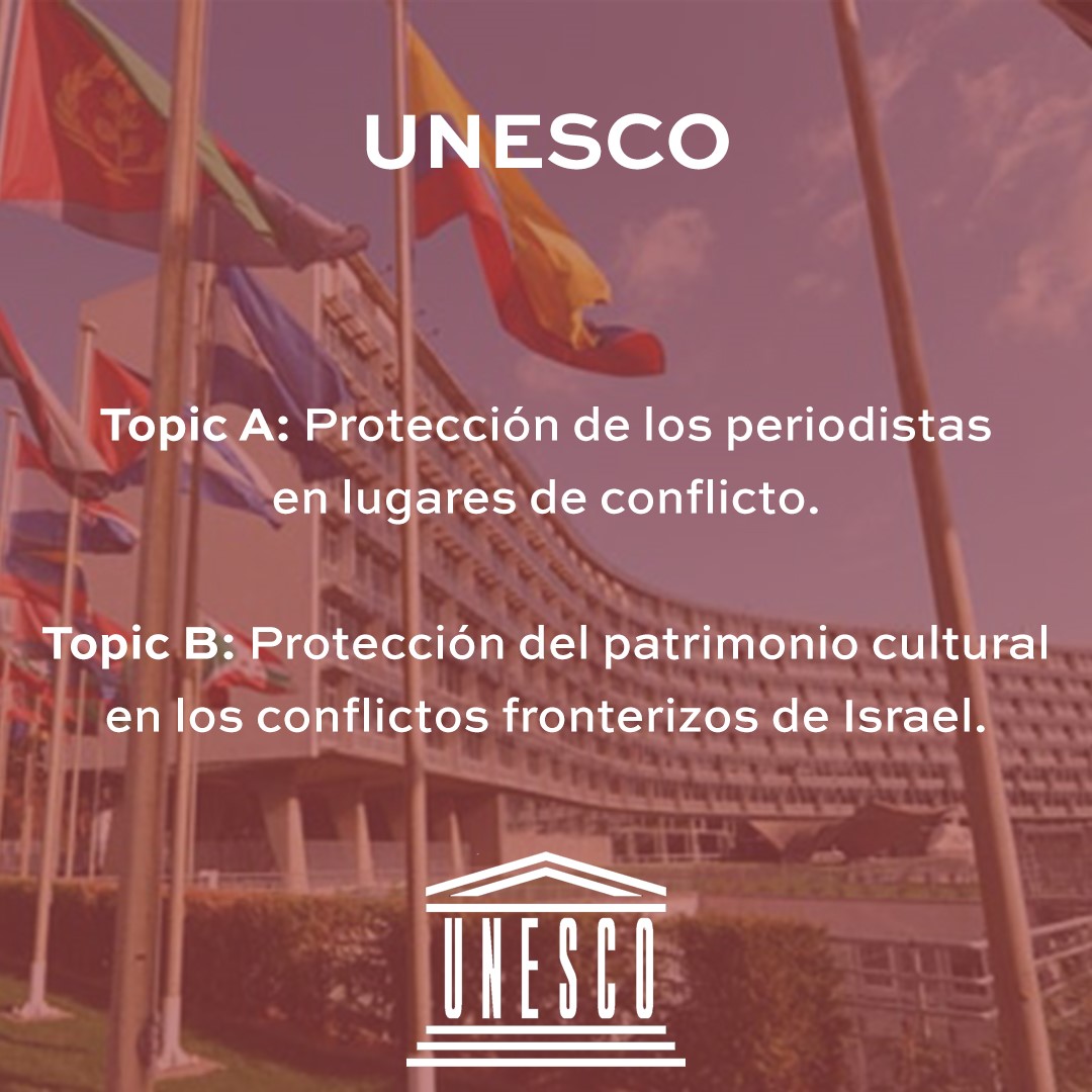 AG VI Comisión Jurídica: Presencial en español
HRC: Presencial en inglés
UNESCO: Online en español