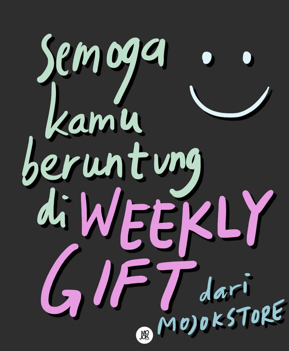 mojokstore's tweet photo. Kita persembahnyaaaa...
🎁🎁 WEEKLY GIFT 🎁🎁
Silakan cek akunt Ingstageram Mojokstore yaw
😄👍🏻👍🏻👍🏻
#gratisbuku #bukugratis #weeklygift #giveawaybuku https://t.co/sjNhw2FQZg