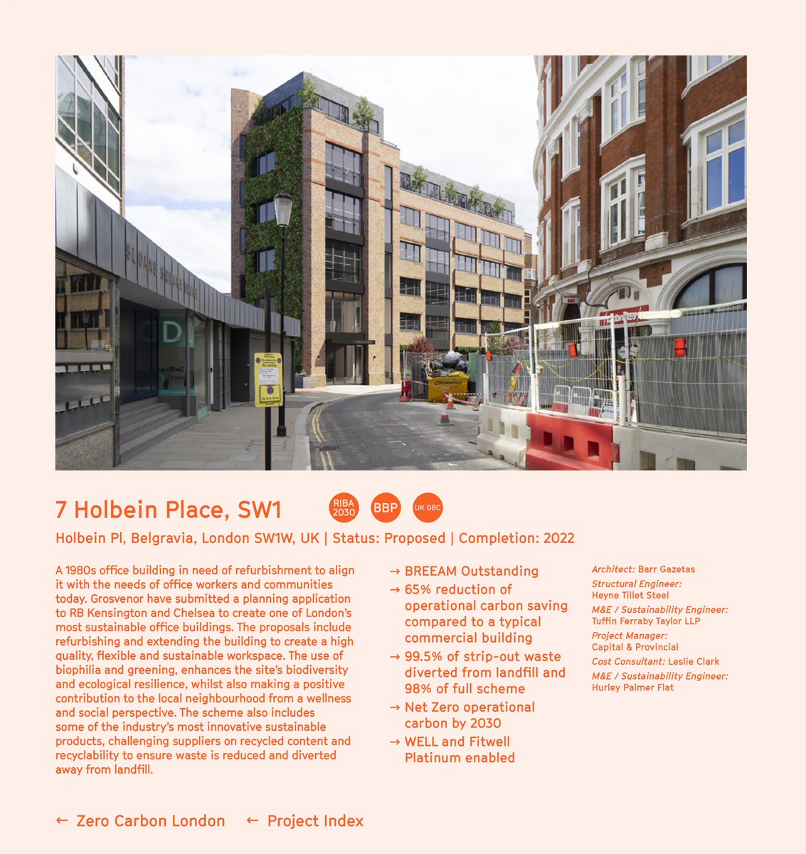 BarrGazetas's tweet photo. Very proud to see 7 Holbein Place, our project for @Grosvenor_GBI, featured in @nlalondon's #NLANetZero report

This @LETI_London Pioneer Project showcases how innovative environmental design can be applied to the reuse and retro fit of buildings to achieve our #zerocarbon future https://t.co/ZwkbWgBNrU