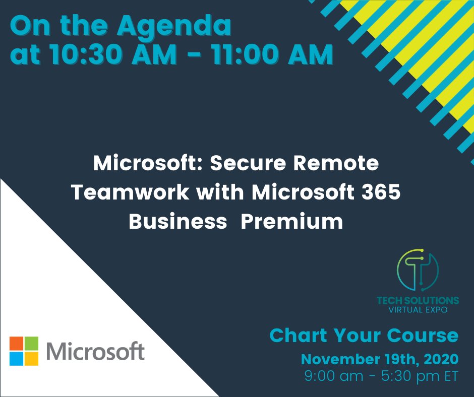tsve_official's tweet photo. We made sure our first tech expo, geared exclusively for small business owners, is PACKED with good information for navigating whatever's ahead in the coming months. If you miss Microsoft, you miss out ... register at https://t.co/XVIv05OmN7 for next week's event now.
#microsoft https://t.co/sQIP73NSgj