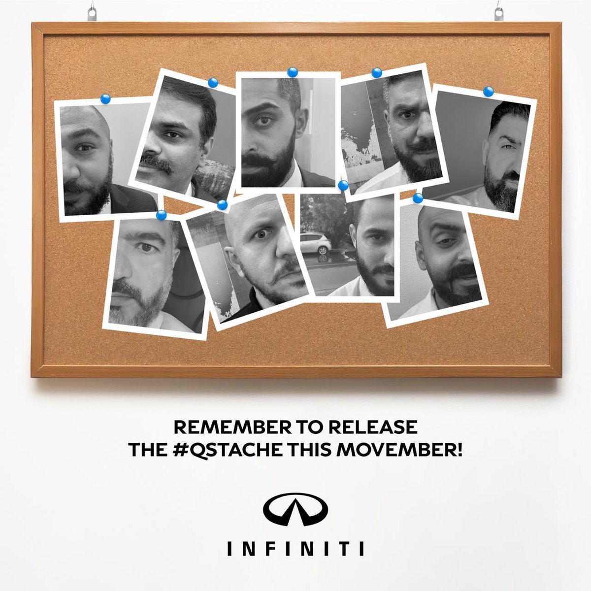 INFINITIDXB's tweet photo. The power of the #QSTACHE is not one to be underestimated! Join our team at INFINITI in solidarity of Movember. Unleash the QSTACHE by taking a selfie and tagging us using #QSTACHE! We can’t wait to see you in your element! https://t.co/NtvQ8dZ0Cc