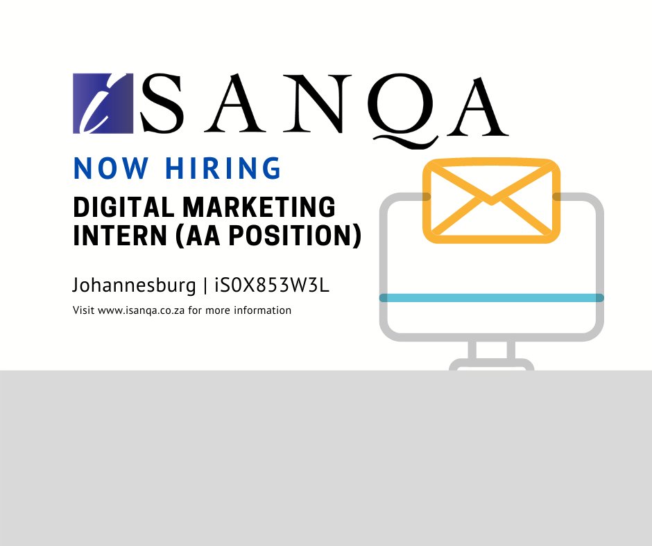 New role at iSanqa Resourcing : Digital Marketing Intern – JHB (AA Position) - iS0X853W3L
#internjobs #marketingjob #prjob #marketingjobs #prjobs #socialmediajobs #socialmediajob
ow.ly/xJX050CiArB