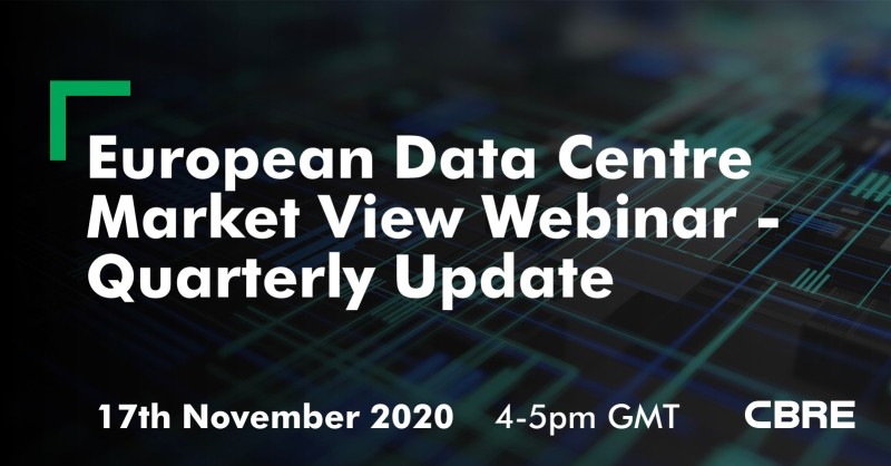cbredatacenters's tweet photo. Join us in the first of CBRE’s new quarterly virtual briefing series on Tuesday 17th November, where we will be providing insight into the European markets, from pipelines to pandemic impacts. Click to request an invitation:https://t.co/Y8HfxRBdEw  #CBRE #RealEstate #DataCentre https://t.co/aCjMi6IDvf