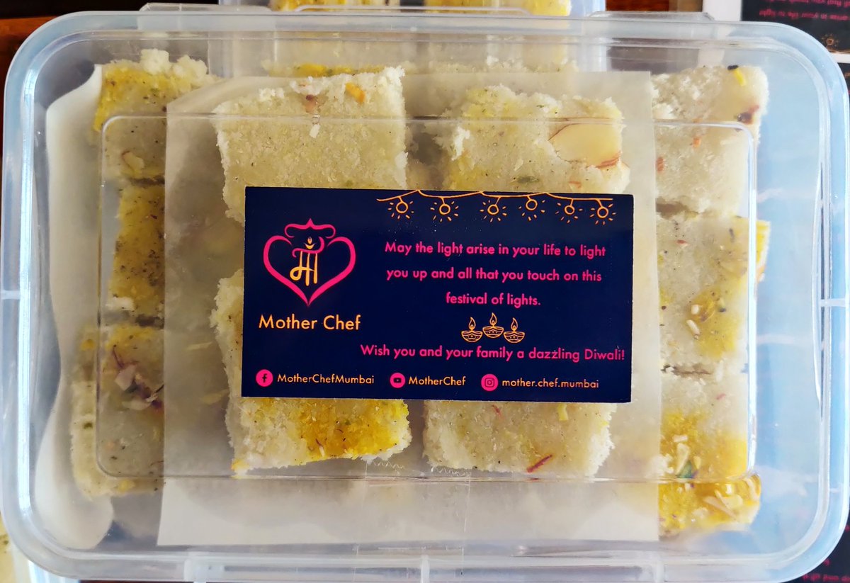 MotherChef_Maa's tweet photo. Getting ready to dispatch 😎
#MotherChef #Diwali #mithai #indiansweets #indianmithai #BesanChakki #NariyalBarfi #KhajurPak #diwalifood #DiwaliGifting #DiwaliSweets #diwalipreparations #nosugar #noartificialflavors #noartificialcolors https://t.co/AOWAEpo4az