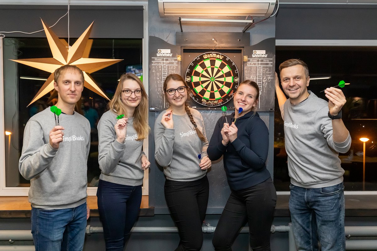 SimplBooks's tweet photo. We took part of the @firmasport IT-Darts competition last week and luckily we won the 2nd place!!! 🎯🤟🥈 #darts #firmasport #accountingsoftwareteam #SimplBooks https://t.co/VGUpAAuT79